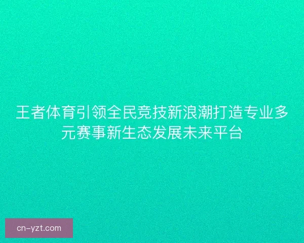 王者体育引领全民竞技新浪潮打造专业多元赛事新生态发展未来平台