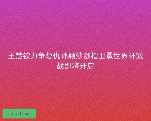 王楚钦力争复仇孙颖莎剑指卫冕世界杯激战即将开启